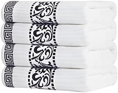 Superior 4-Piece Bath Towel Set with Greek Trim