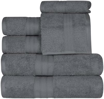 Superior 700 GSM 6-Piece Cotton Towel Set - Grey