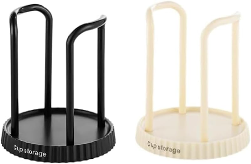 2PCS Black White Plastic Cup Dispenser Holder