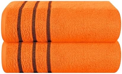 MyOwn Cotton 2 Pack Oversized Bath Towel Set - Orange 1