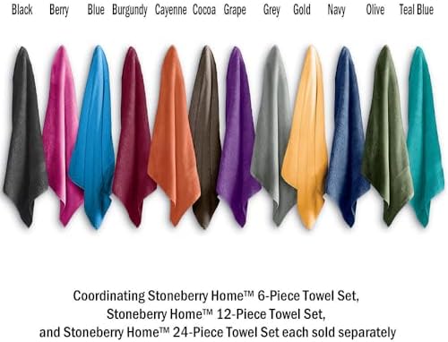 Stoneberry Home 6-Piece Towel Set with Bath Hand and Washcloths
