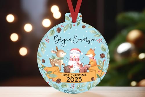 2023 Woodland Animals First Christmas Baby Ornament 1