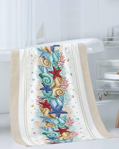Ocean Coral Beach Starfish Bath Towel Set