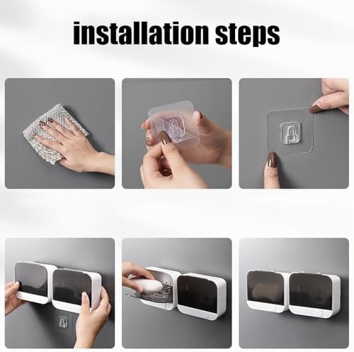 Wall-Mounted Soap Box with Lid and Suction Cup