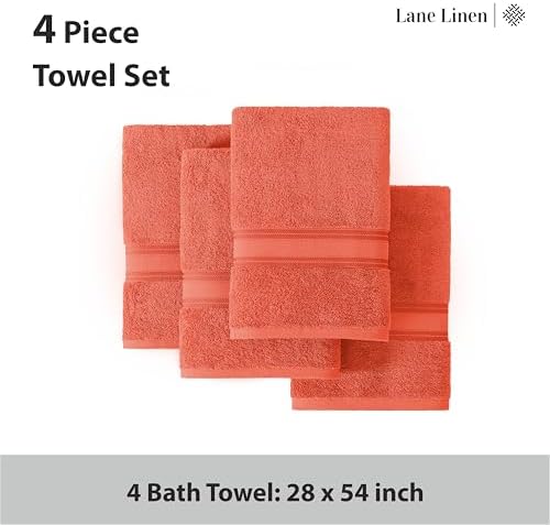 Lane Linen Luxury Hotel Bath Towel Set 4pcs 28x54