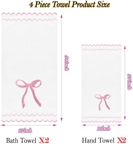 4 Set Cute Blue Coquette Bow Towels Set