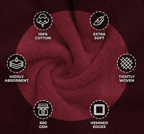 Avalon Towels Luxury 8 Piece Set Crimson Red 1
