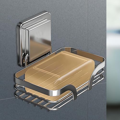 Suction Soap Holder with Hooks for Shower and Sink