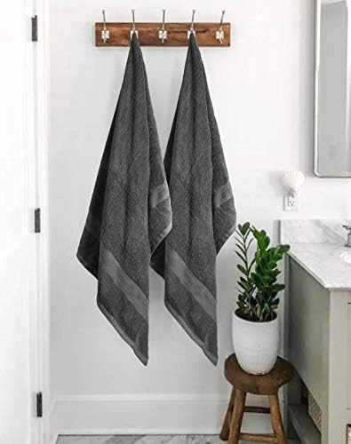 BOUTIQUO Premium Cotton 4 Pack Bath Towel Set - Charcoal Grey 1