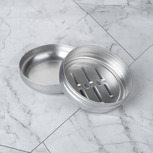 Pack of 2 Waterproof Metal Soap Dishes with Drips Rack