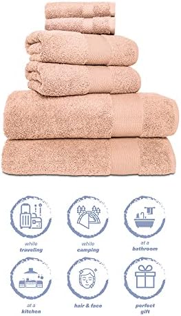 Hencely 6-Piece Bath Towel Set - Soft Turkish Cotton 1
