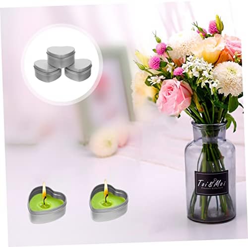 NUOBESTY Heart-Shaped Tinplate Candle Storage Jar