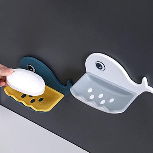 Modern Whale-Shaped Wall Soap Holder with Adhesive Base
