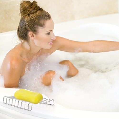 Amosfun Stainless Steel Soap Dish with Drain
