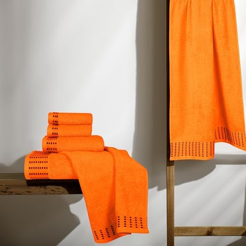 Ultra Soft Cotton Towel Set 6 Pack - Orange 1