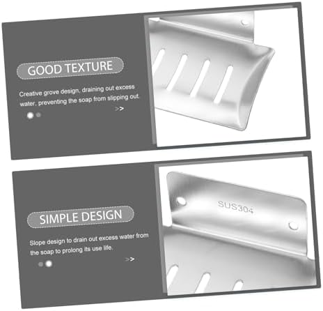 HOLIDYOYO Soap Dish Holder Wall Mount Rustproof Silver for Bathroom 1