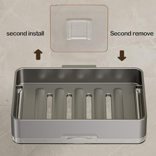 Wall-Mounted No-Punch Soap Box with Suction Cup