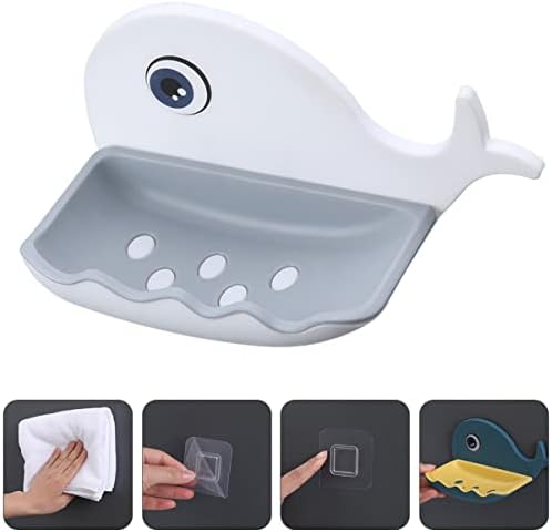 Modern Whale-Shaped Wall Soap Holder with Adhesive Base