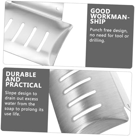 Ciieeo Wall Soap Holder Silver Draining Rack