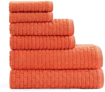 Tommy Hilfiger Brick Texture Orange Towel Set 6 Pack