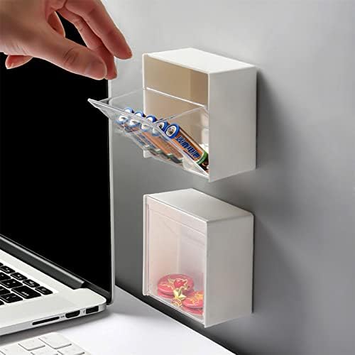 Waterproof Cotton Swab Holder Box with Flip Lid Wall Mounted Organizer