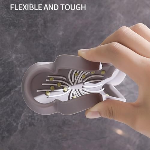 Pink Flower Shape Non-Slip Soap Dish with Drainage