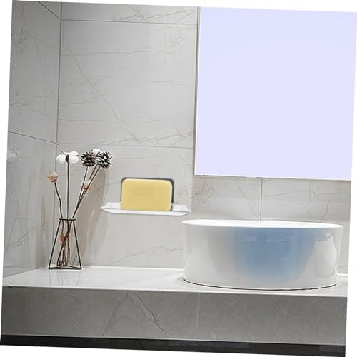 COOLHIYA Wall Mount Soap Dish No Drilling Needed Groove Design