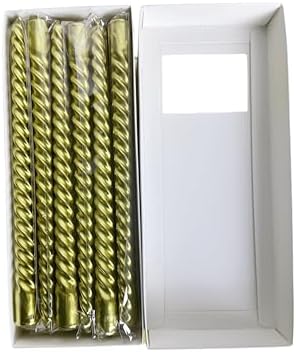 SwandTanpand 98 Tall Gold Taper Candles 12 pcs
