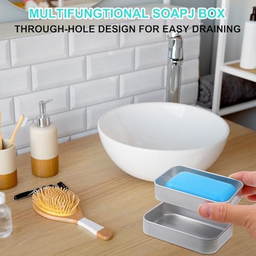 Tyqour Aluminium Travel Soap Container with Lid
