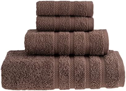 HALLEY Turkish Towels Set 4 Piece Brown