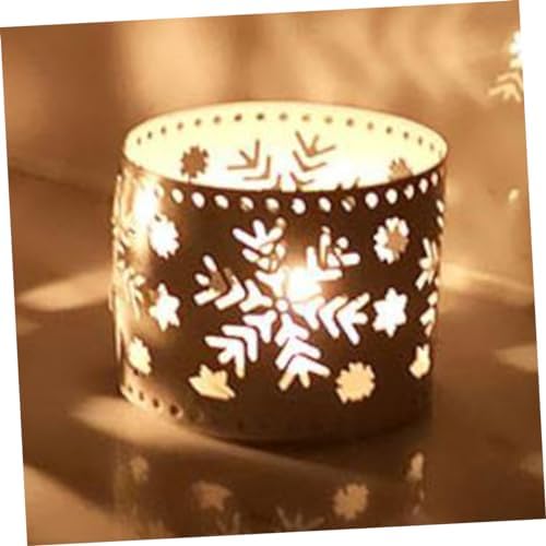 Iron Hollow Candle Holders Set Snowflake Christmas Decor