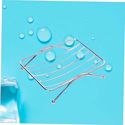 Yardenfun 1pc Wall Mounted Stainless Steel Soap Dish Holder Square Shape No Drilling