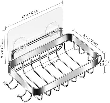 Senmubery 2Pcs Shower Wall Soap Dish Holder with Hooks 1