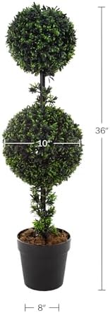 Artificial Topiary Tree - 36 Inch Double Ball Faux Plant