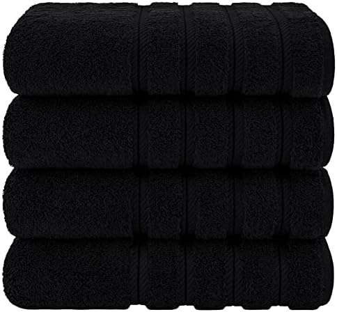 TRP 4 Piece Lightweight Black Beach Towel Set 1