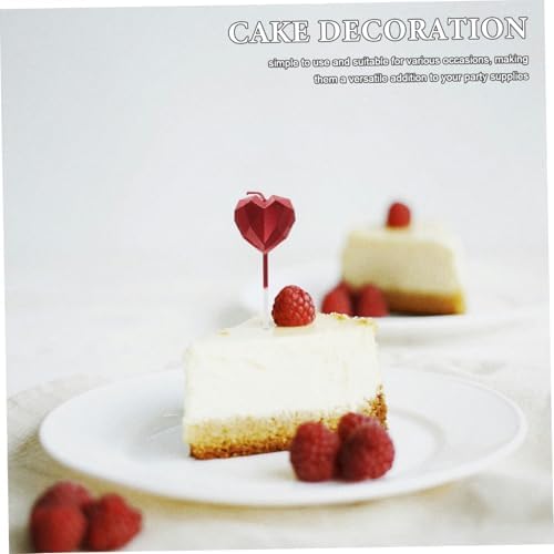 PRETYZOOM Birthday Cake Heart Candles 8 Pack Decor Set 1
