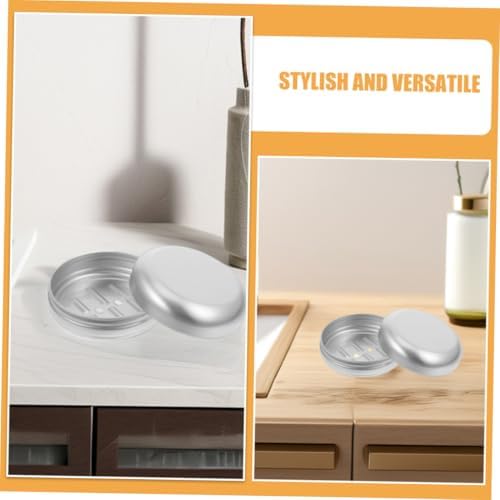 Cabilock Round Aluminum Soap Dish Portable Travel Holder 1