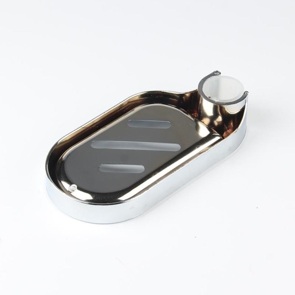Pokinge 2pcs Adjustable Soap Holder with Chrome Plated ABS Tray