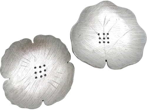 Coconut Shell Soap Dish with Silver Decor