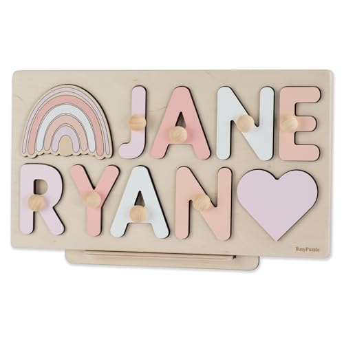 Personalized Wooden Name Puzzle with Pegs for Baby
