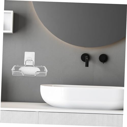 LIFKOME Wall-Mounted Soap Dish with Suction Cup for Bathroom Kitchen