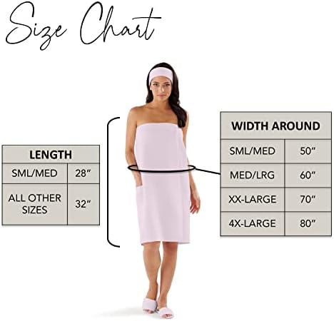 Boca Terry Waffle Bath Wrap for Women - Lightweight Adjustable