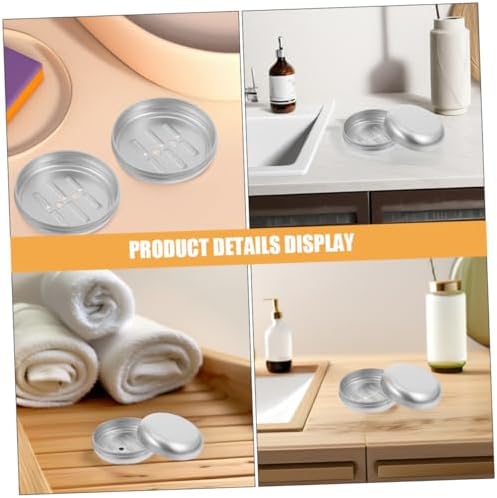 Cabilock Round Aluminum Soap Dish Portable Travel Holder 1