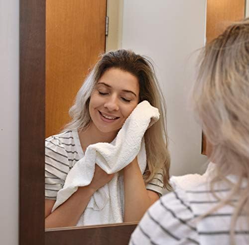 Pacific Linens Lightweight Thin Bath Towel Set - 6 White