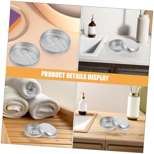 ABOOFAN Travel Round Aluminum Soap Holder Leakproof