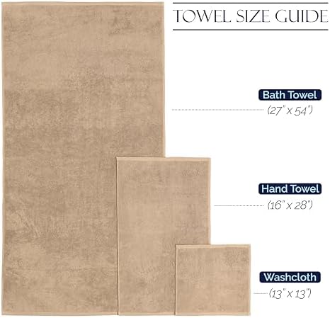 Elegant Comfort Premium Cotton 8-Piece Towel Set in Taupe