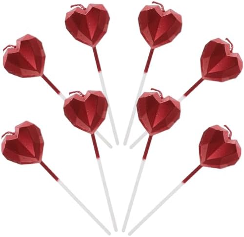 Happyyami 8pcs Unique Heart Birthday Candles