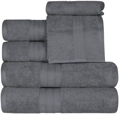 BLUENILEMILLS 700 GSM 6-Piece Cotton Towel Set Grey