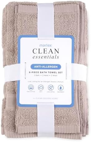 Martex Clean Essentials Low Lint 6-Piece Towel Set