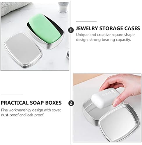 3PCS Aluminum Travel Soap Holder with Leak Proof Lid